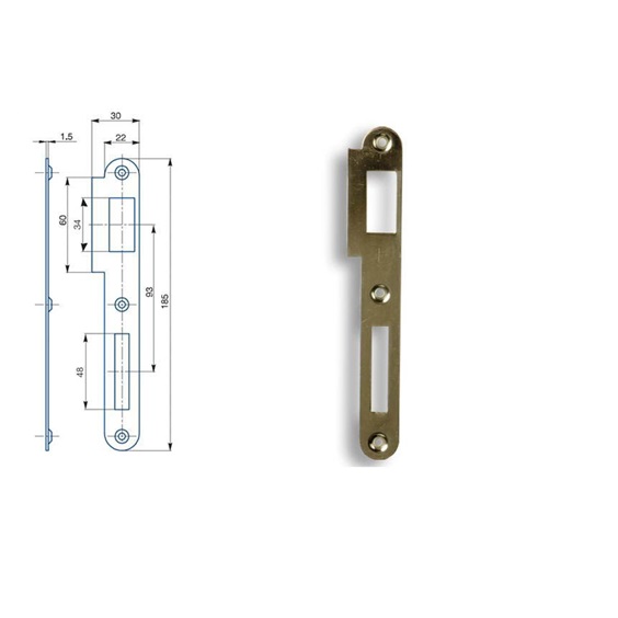 Protiplech K180  P 2/2  Zn žlutý  pro rozteč zámků 90mm