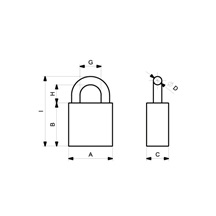 Zámek visací   112/45            3 klíče