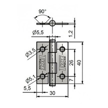 Závěs dveřní KZ 40    Zn