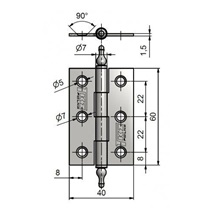 Závěs dveřní UŘ 60    Zn