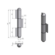 Závěs čepový 180 mm   Sur