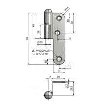 Závěs dveřní JP5 P Zn žlutý