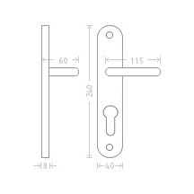 VIOLA 90 P    PZ   Ni mat klika+knoflík