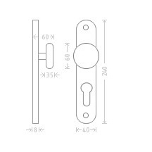 VIOLA 90 P    PZ   Ni mat klika+knoflík