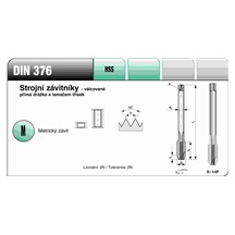 Závitník DIN 376 M8  HSS přímá drážka+lamač