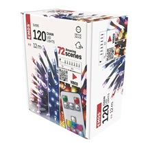 Řetěz vánoční  LED 12 m, venkovní i vnitřní, RGB, ovladač, programy, časovač