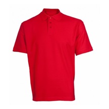 Tričko červené s límečkem krátký rukáv
