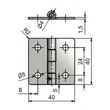 Závěs dveřní KZ 40x40  Nr nerez
