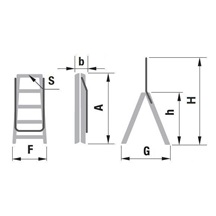 Schůdky Al 7  oboustranné FORTE 9417 /s madlem/