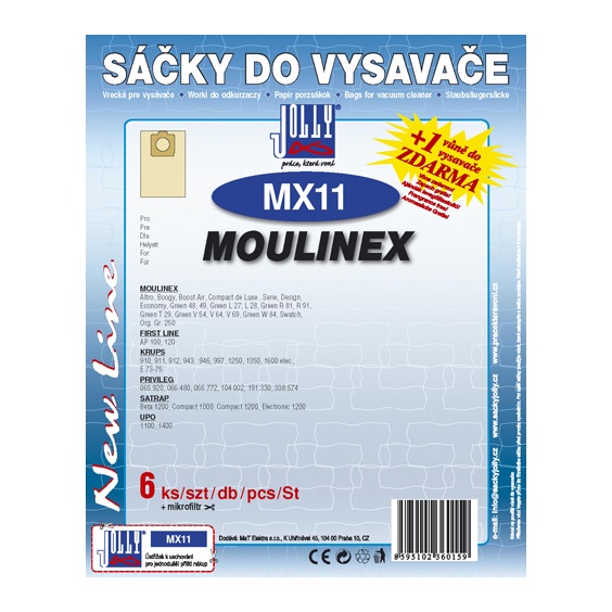 Sáčky do vysavače MX 11 MOULINEX 6ks