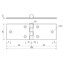Závěs kloubový Z2  100x25 6402.100 Zn