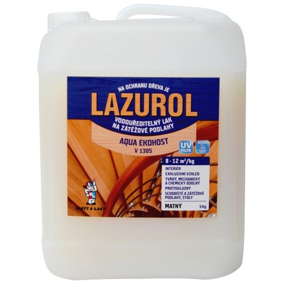 LAZUROL AQUA EKOHOST mat V1305, podlahový lak, vodouředitelný, interiér, 5 kg