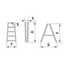 Schůdky AL 6 příček oboustranné 1926