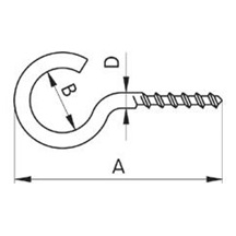 Očko závitové 30 otevřené 57195    surové  leštěné   bal.500