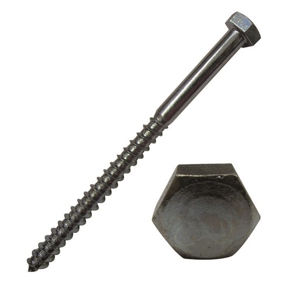 Vrut do dřeva  8x160  BZn 6-hranná hlava DIN 571