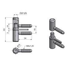 Závěs okenní s hřebem 60 Zn žlutý Zn