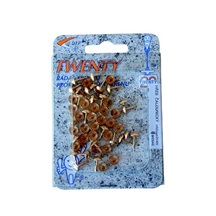 Hřebík čalounický hladký skládaný  hlavička 12mm  mosaz   blistr 20ks