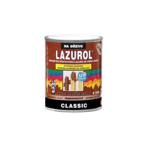 LAZUROL S1023/021 Classic na dřevo, interiér a exteriér, ořech, 4 l