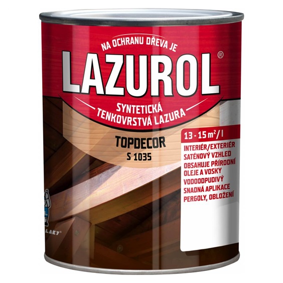 LAZUROL TOPDECOR S1035/00 na dřevo, interiér a exteriér, bezbarvý, 750 ml