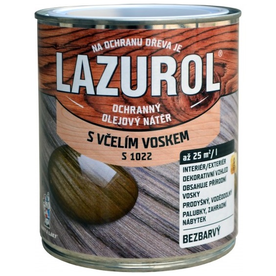 Lazurol S1022 lak s voskem na dřevo, bezbarvý, 750 ml