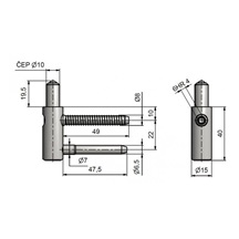Závěs dveřní TRIO 15       SD Zn žlutý