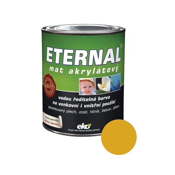 Eternal mat akrylátový univerzální barva na dřevo kov beton, 05 žlutá, 700 g
