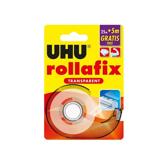 UHU Rollafix Transparent 19 mm x 25 m + 5 m ZDARMA
