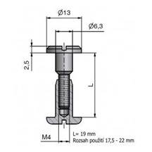 Kování spojovací 19mm Zn