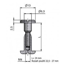 Kování spojovací 24mm Zn