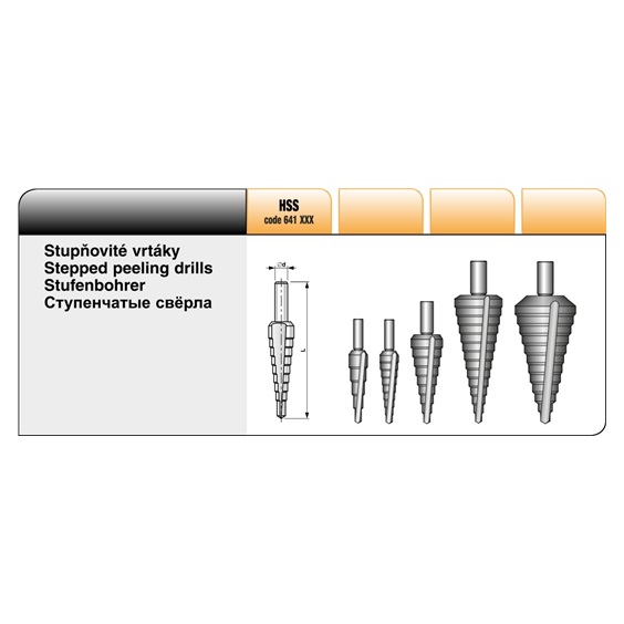 Vrták stupňovitý č.1  HSS