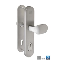 Kování bezpečnostní s překrytím BK325/90 ovál klika+madlo IROX