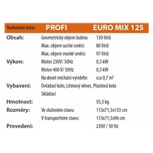 Míchačka E-MIX 125  /220V 130/80/0,5kW/složená