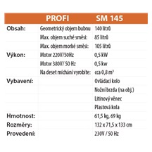 Míchačka SM145S 140L/220V 140/85/0,5kW/složená