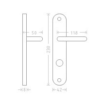 VIOLA 72      WC stříbrná klika+klika       Lak