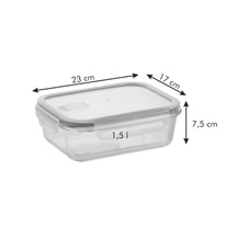 Dóza FRESHBOX GLASS 1.5 l, obdélníková