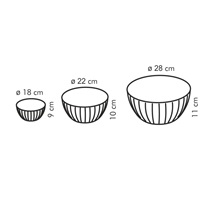 Mísy plastové DELÍCIA, sada 3 ks, bílá