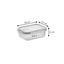 Dóza FRESHBOX GLASS 0.6 l, obdélníková