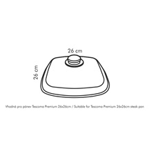 Skleněná poklice UNICOVER 26x26 cm