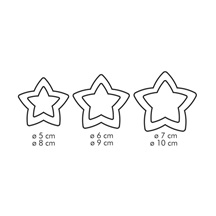 Oboustranná vykrajovátka hvězdy DELÍCIA, 6 velikostí
