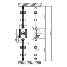 Zámek rozvorový  AVES 168-22 Cr + 2 tyče délka 1m (pr. 6mm]