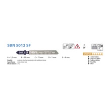 List pilový SBN 5012 SF 75/1mm 3ks čistý přímý řez v Fe