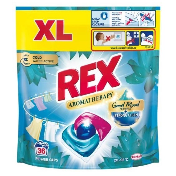 Kapsle na praní REX  Aromatherapy Lotus Universal 36 praní, 432g