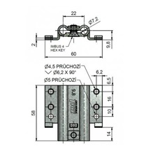 Vložka závěsu 22/7-9,8 DZ Zn bílý nové provedení