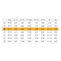 Žebřík dvoudílný výsuvný 8712 AL 609cm/PROFI/2x12 příček