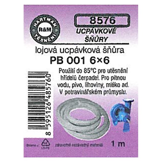Šňůra lojová ucpáv.PB 001 6x6 bal.1m      8576