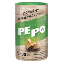 Podpalovač PEPO dřevěný kostičky 100ks kakao