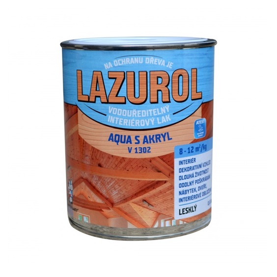 LAZUROL Aqua S Akryl V1302 lesk lak na dřevo 600 g