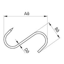 Hák řeznický 140x5 /1hrot nerez (prodej na kusy)