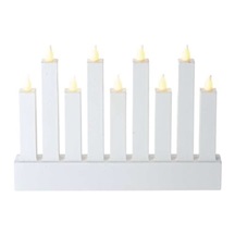 Dekorace LED svícen bílý, 25×16,5cm, 3× AA, vnitřní, teplá bílá