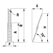 Žebřík dvoudílný výsuvný 8320 AL 1062cm/PROFI s lanem 2x20 příček